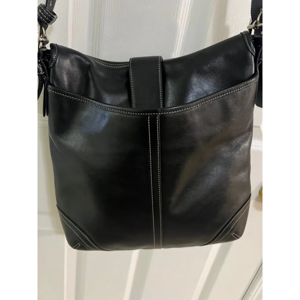 Coach 2003 soho flap buckle crossbody Black pre owned excellent for age - Picture 7 of 11